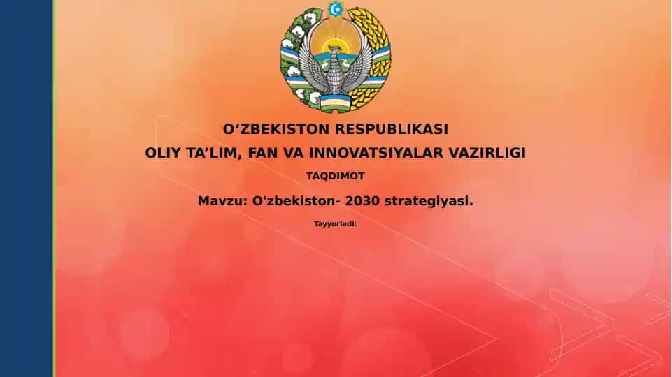 O'zbekiston- 2030 strategiyasi