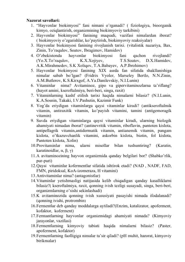 Hayvonlar biokimyosi