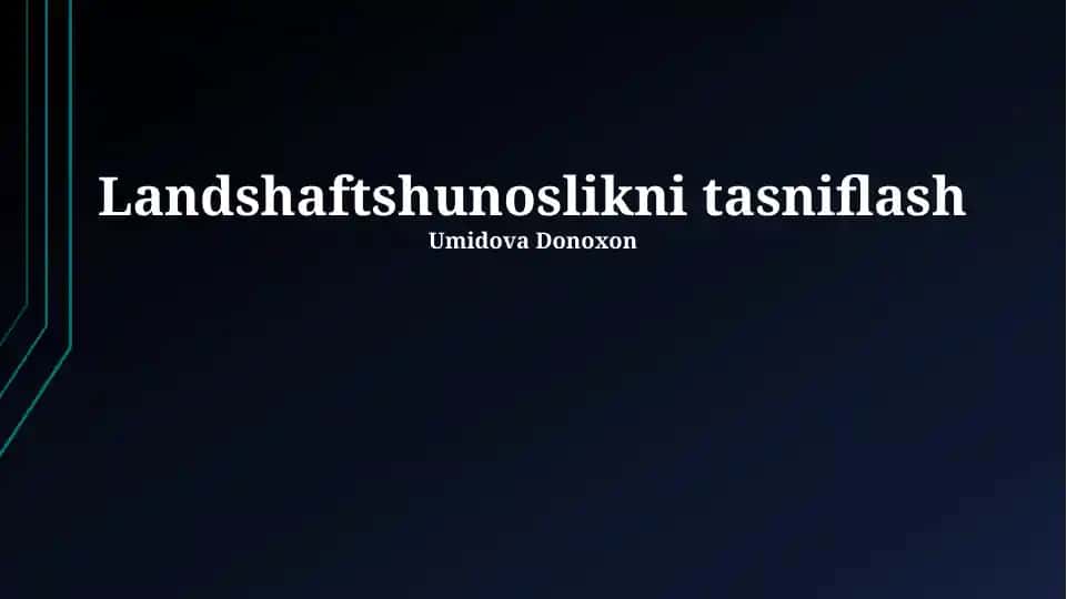 Landshaftshunoslikni tasniflash