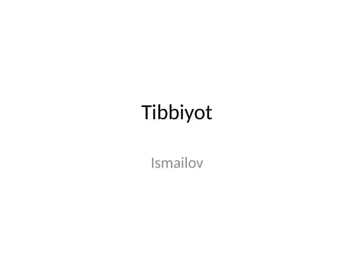 Tibbiyot Ismailov