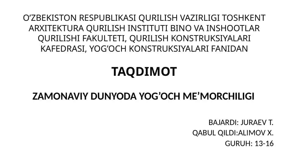 Yog'och Me'morchiligi