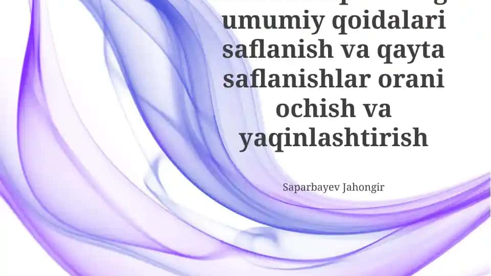 Mashq mashg'ulotlarining umumiy qoidalari