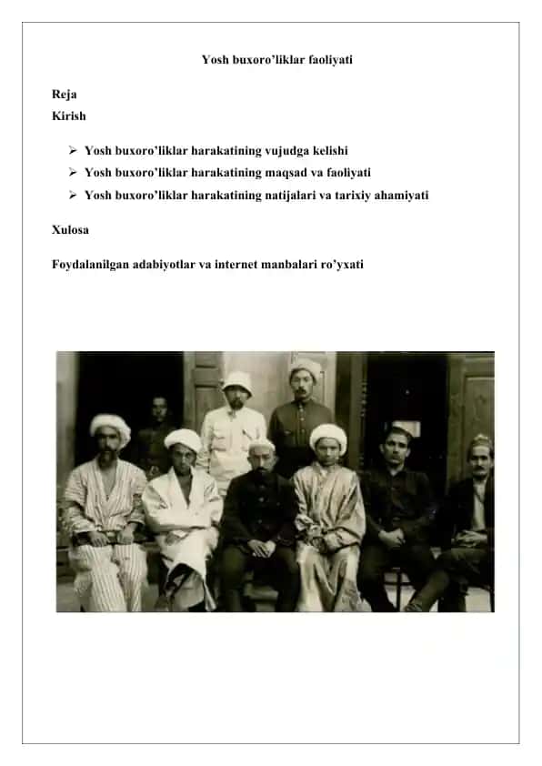 Yosh buxoro’liklar faoliyati