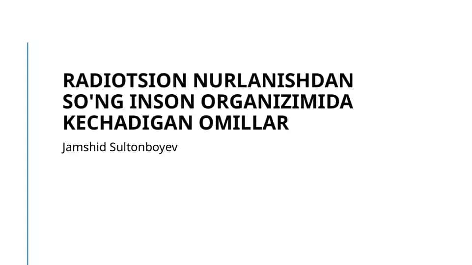 Radiatsiya ta'siri va inson salomatligi