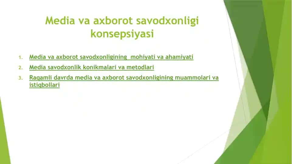 Mediava axborot savodxonligi konsepsiyasi