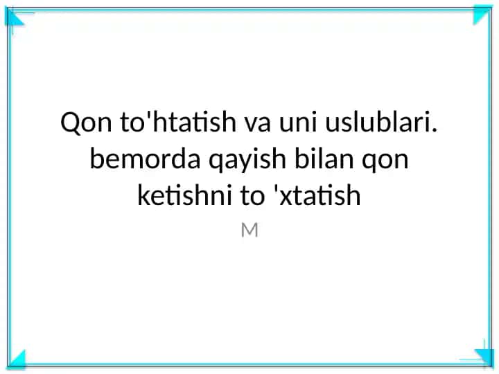 Qon ketish usullari
