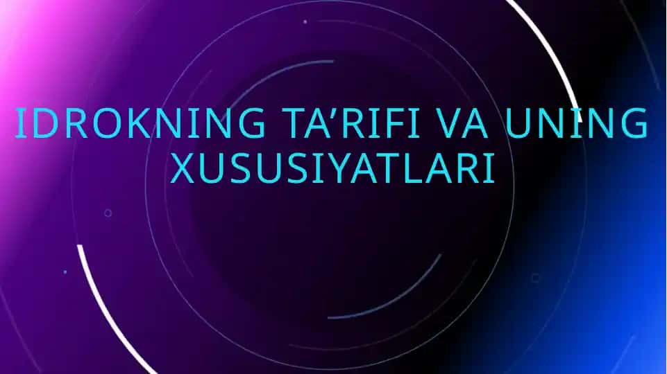 Idrokningta’rifivauningxususiyatlari