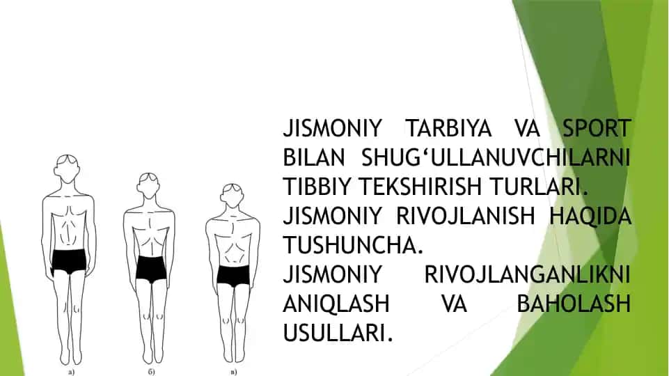 Jismoniy Tarbiya va Sport Bilan Shug‘ullanuvchilarni Tibbiy Tekshirish Turlari