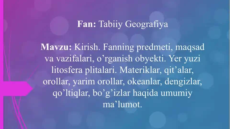 Tabiiy Geografiya