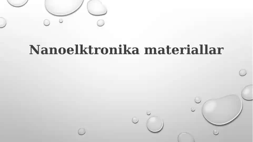 Nanoelktronikamateriallar