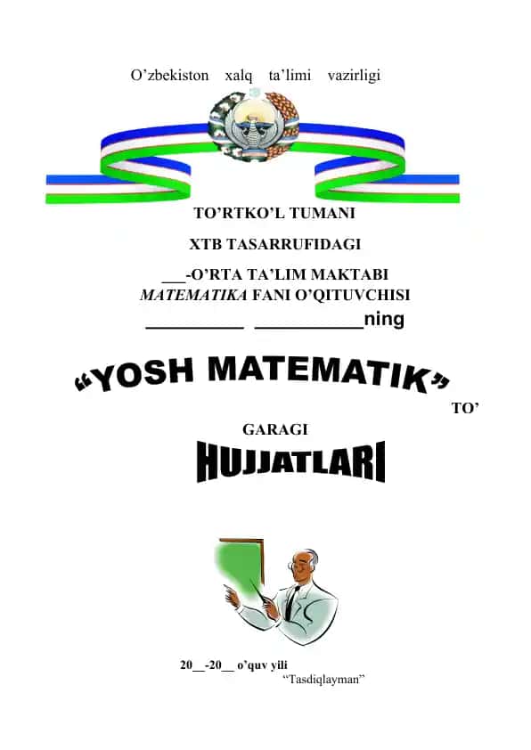 Yosh matematik to‘garagi yillik ish rejasi