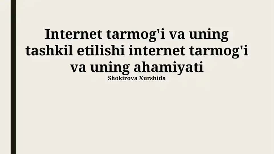 TCP/IP protokoli va uning ahamiyati