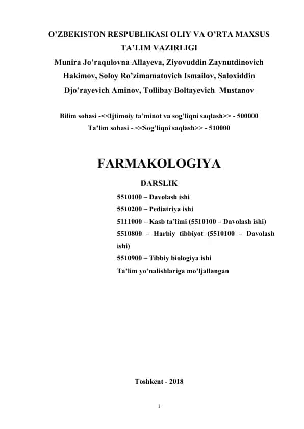 Farmakologiya Darslik