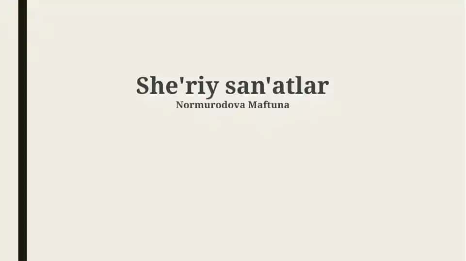 She'riyat san'atining zamonaviy tendentsiyalari