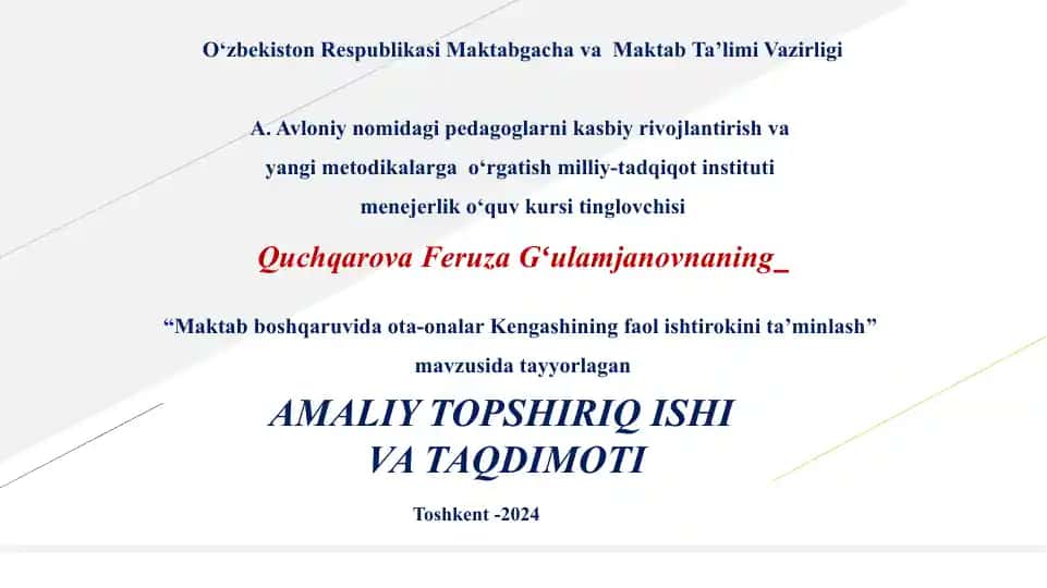 "O‘zbekiston Respublikasi Maktabgachava Maktab Ta’limi Vazirligi"