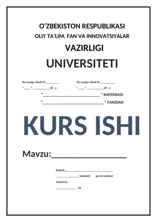 Kurs ishi "Shaxs shakllanishiga oilaning ta’siri"