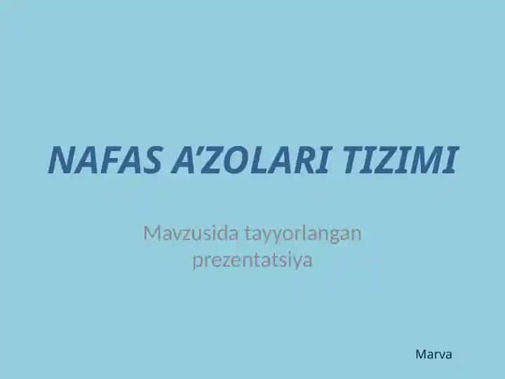 NAFAS A’ZOLARI TIZIMI