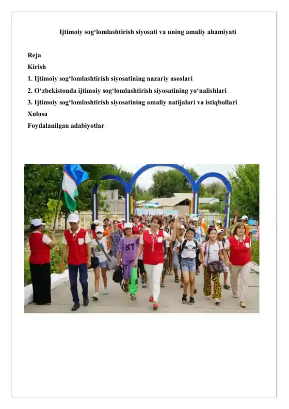 Ijtimoiy sog‘lomlashtirish siyosati