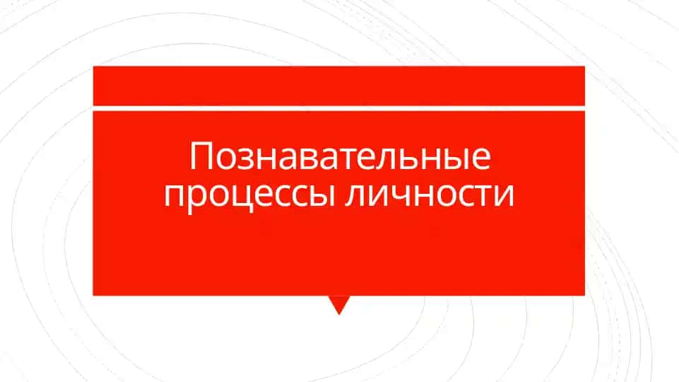 Познавательные процессы личности