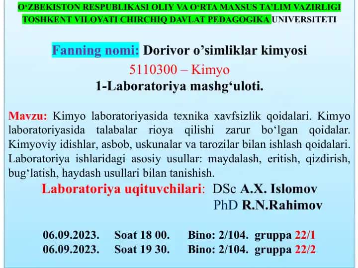 Dorivoro’simliklar kimyosi