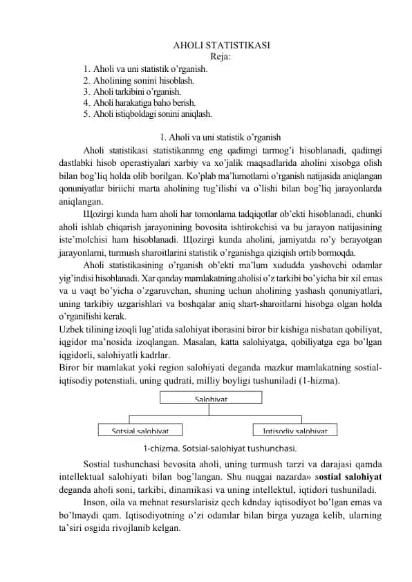 Aholi statistikasi