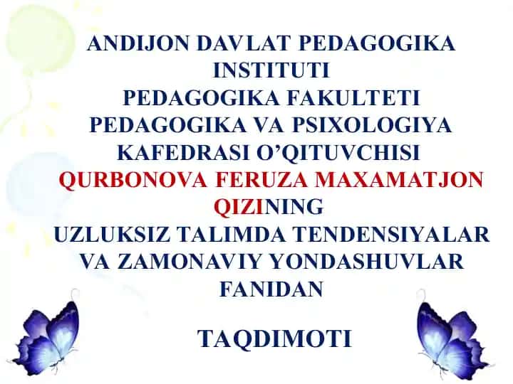 TA’LIMNING XALQAROLASHUVI VA GLOBALLASHUVI