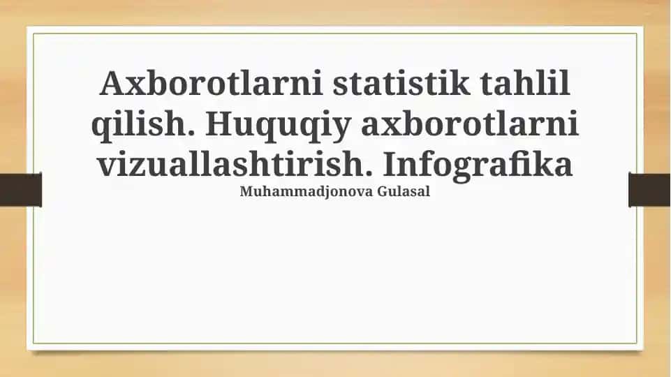 Huquqiy Ma'lumotlarni Vizualizatsiya Qilish