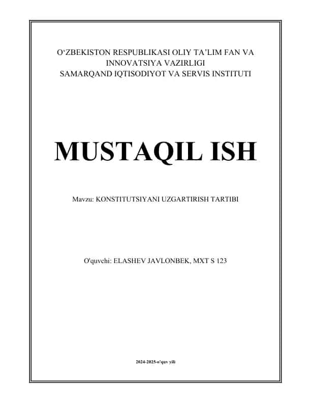 Konstitutsiyani o'zgartirish tartibi