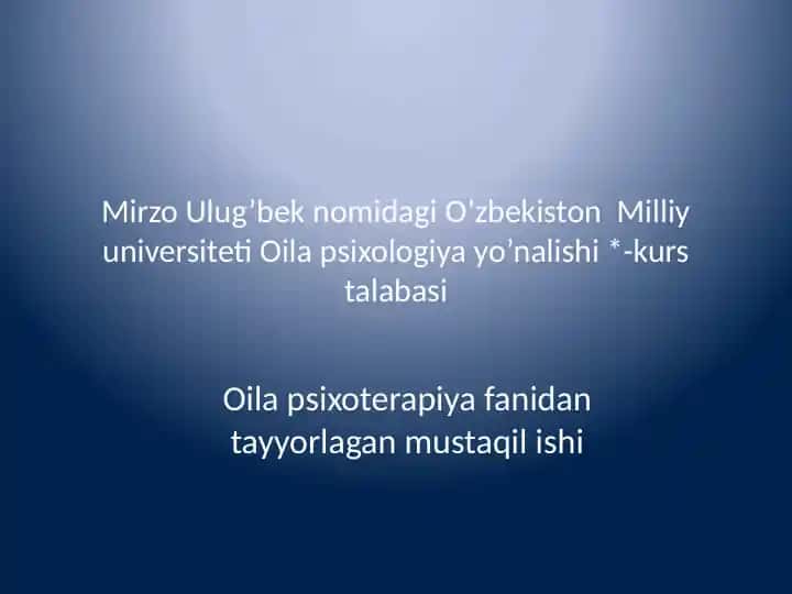 M.Bouenning poligeneratsion yondashuvi