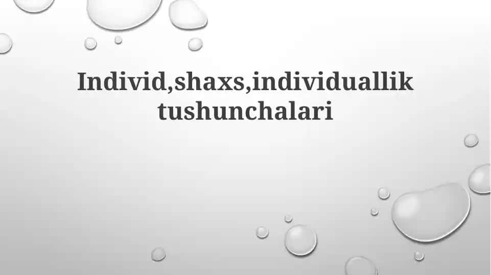Individ, Shaxs, Individuallik