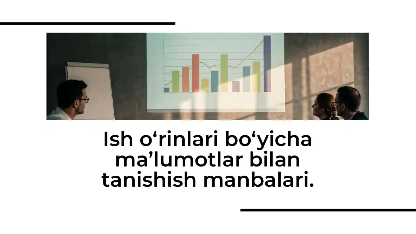 Ish o‘rinlari bo‘yicha ma’lumotlar bilan tanishish manbalari.