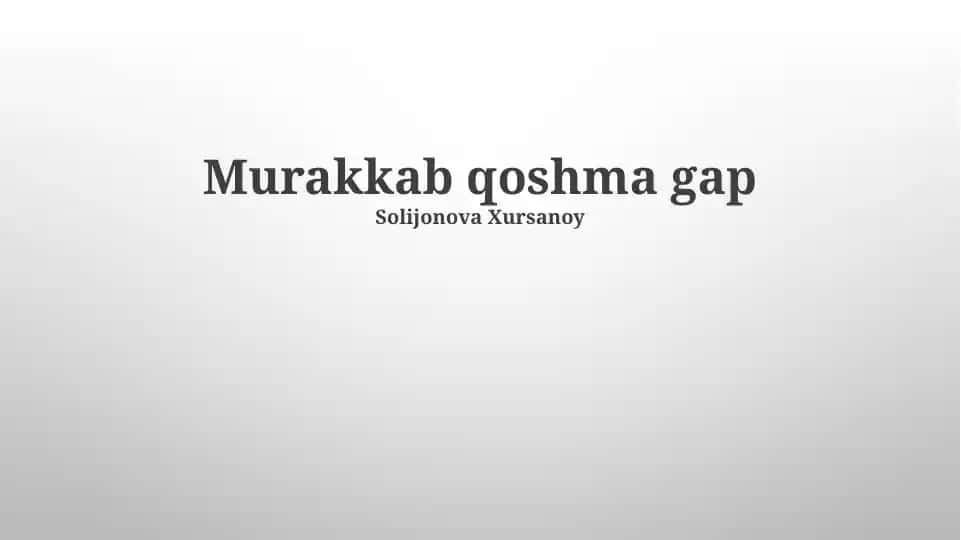 Murakkab qoshma gap