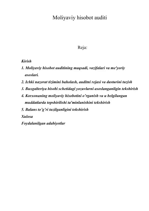 Moliyaviy hisobot auditi