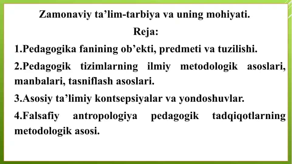 Zamonaviy ta’lim-tarbiya