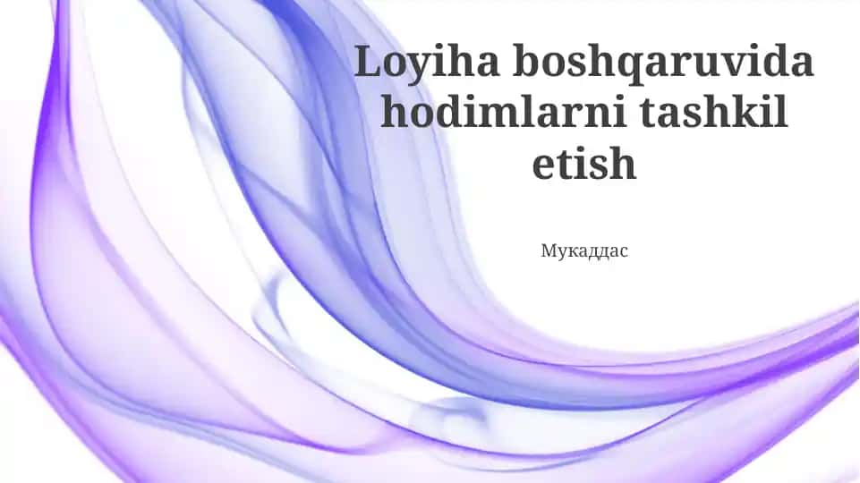 Loyiha boshqaruvida hodimlarni tashkil etish