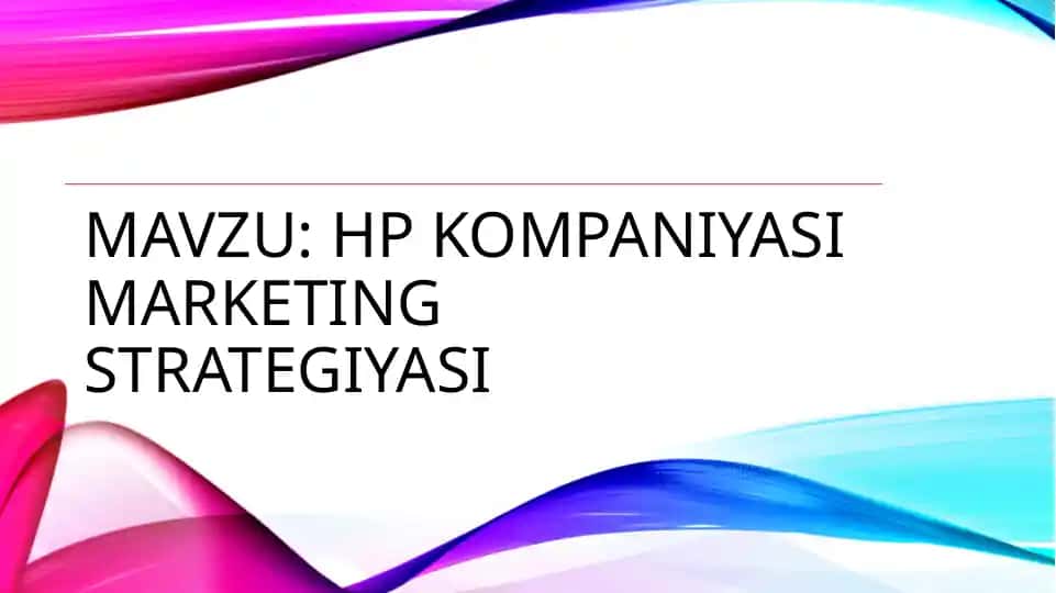 HP marketing strategiyasi