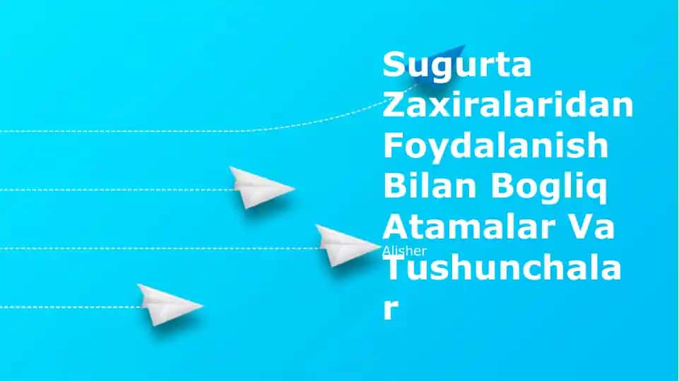 Sugurta Zaxiralaridan Foydalanish Bilan Bogliq Atamalar Va Tushunchalar