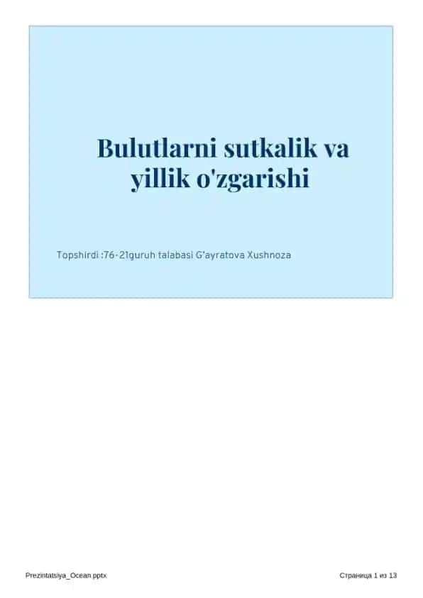 Bulutlarning tushunchasi
