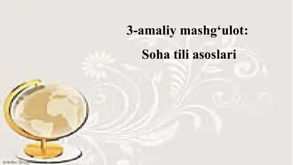 3-amaliy mashg‘ulot: Soha tili asoslari
