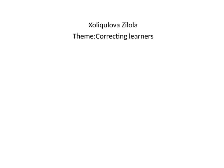 Correcting Learners