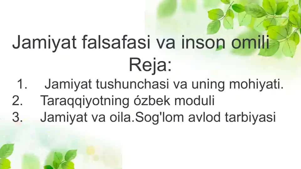 Jamiyat falsafasi va inson oliy
