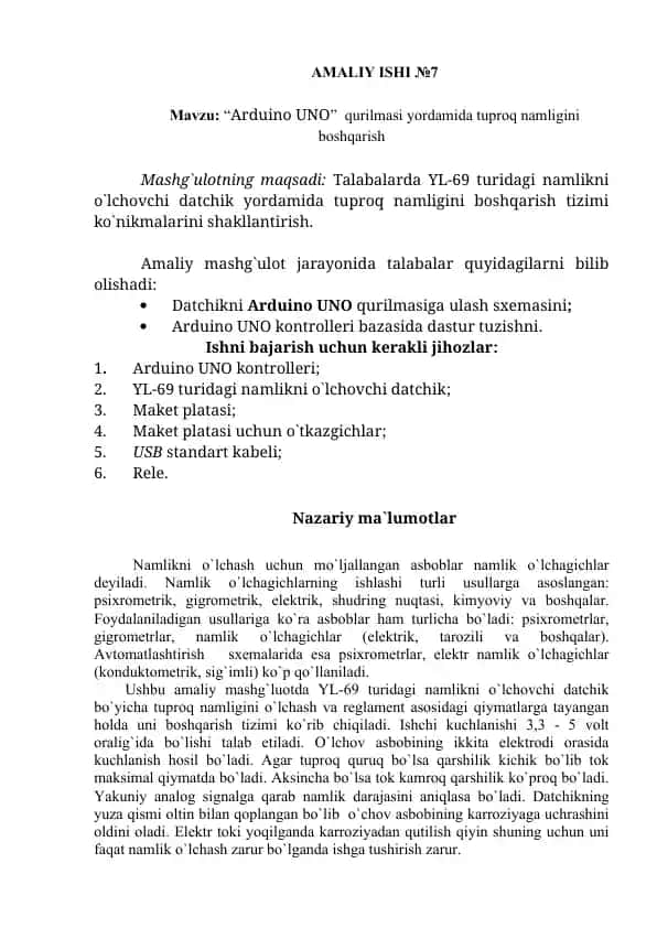 Arduino UNO qurilmasi