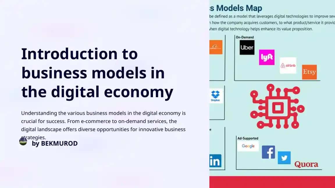Introduction to business models in the digital economy