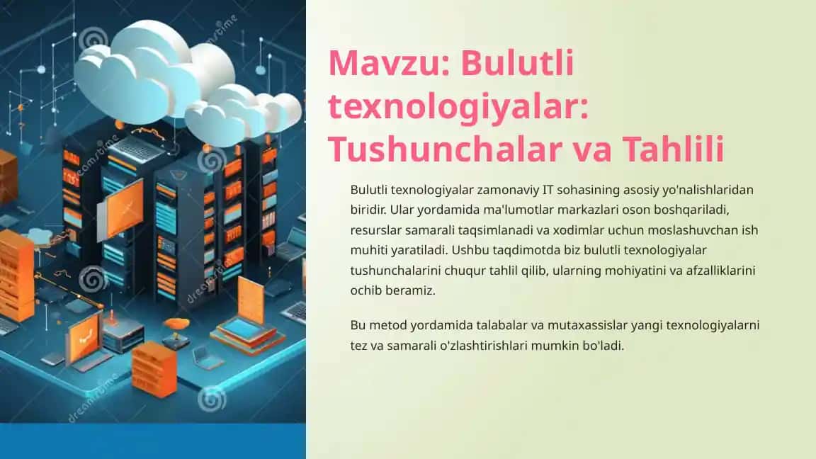 Bulutli texnologiyalar: Tushunchalar va Tahlili