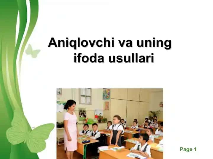 Aniqlovchi va uning ifoda usullari