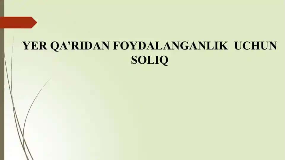 Yer qa’ridan foydalanganlik uchun soliq