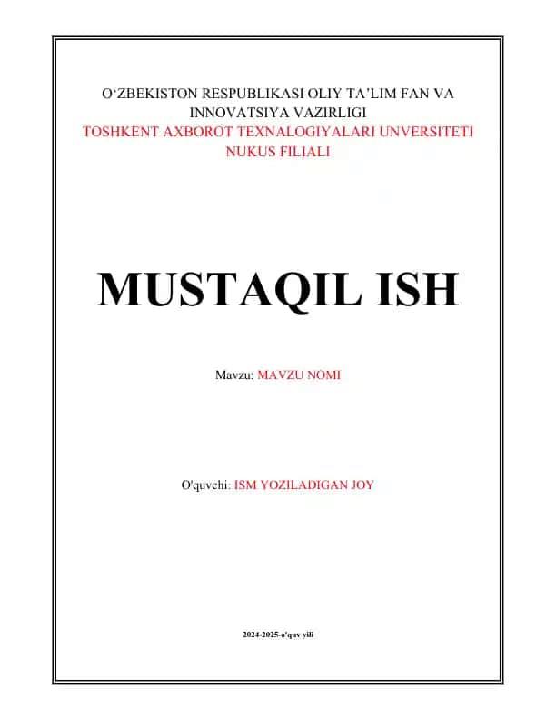 MUSTAQIL ISH