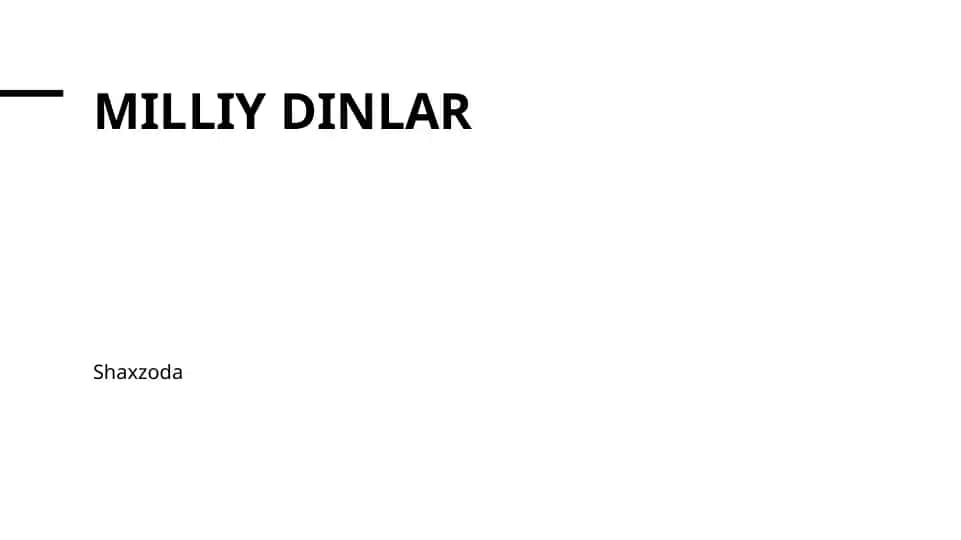 Milliy dinlar