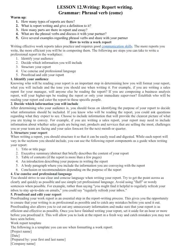 Report Writing Guidelines