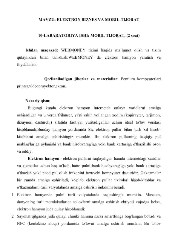 WEBMONEY tizimi